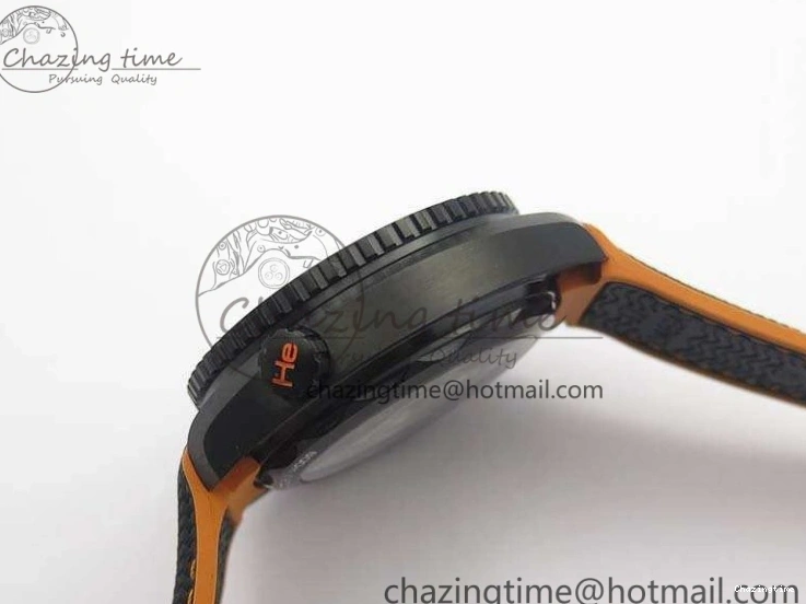 0504 Planet Ocean Master Chronometer Chrono DLC OM 1:1 Best Edition Black Dial On Nylon Strap A Chic 8103